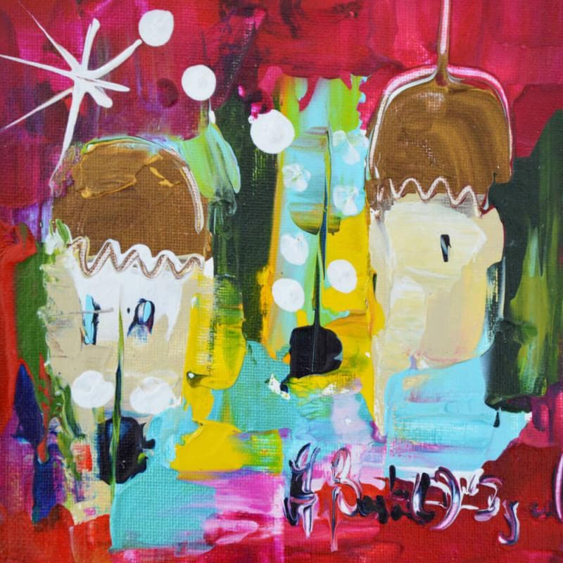 Painting Week end à Rome by Bastide d´Izard Armelle | Painting Abstract Landscapes Urban Acrylic