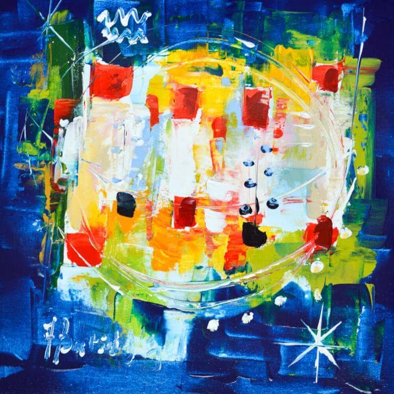 Peinture Reflet de nuit par Bastide d´Izard Armelle | Tableau Abstrait Paysages Huile