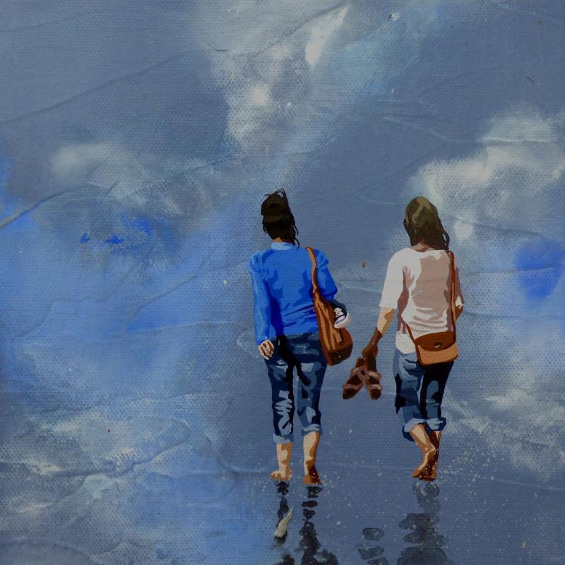 Gemälde Sororité d'outremer von Sand | Gemälde Figurativ Marine Alltagsszenen Acryl