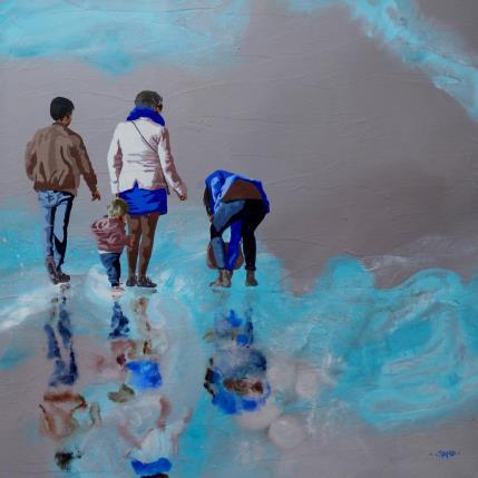 Painting Reflet en eau fraiche by Sand | Painting Figurative Acrylic Life style, Marine