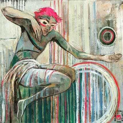 Painting Le grand magenta by Machi | Painting Figurative Acrylic, Oil Life style