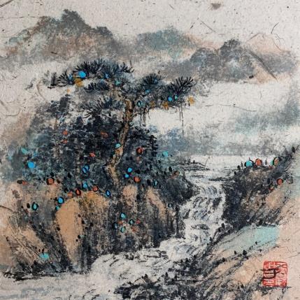Gemälde Stream von Yu Huan Huan | Gemälde Figurativ Aquarell, Tinte Landschaften, Pop-Ikonen