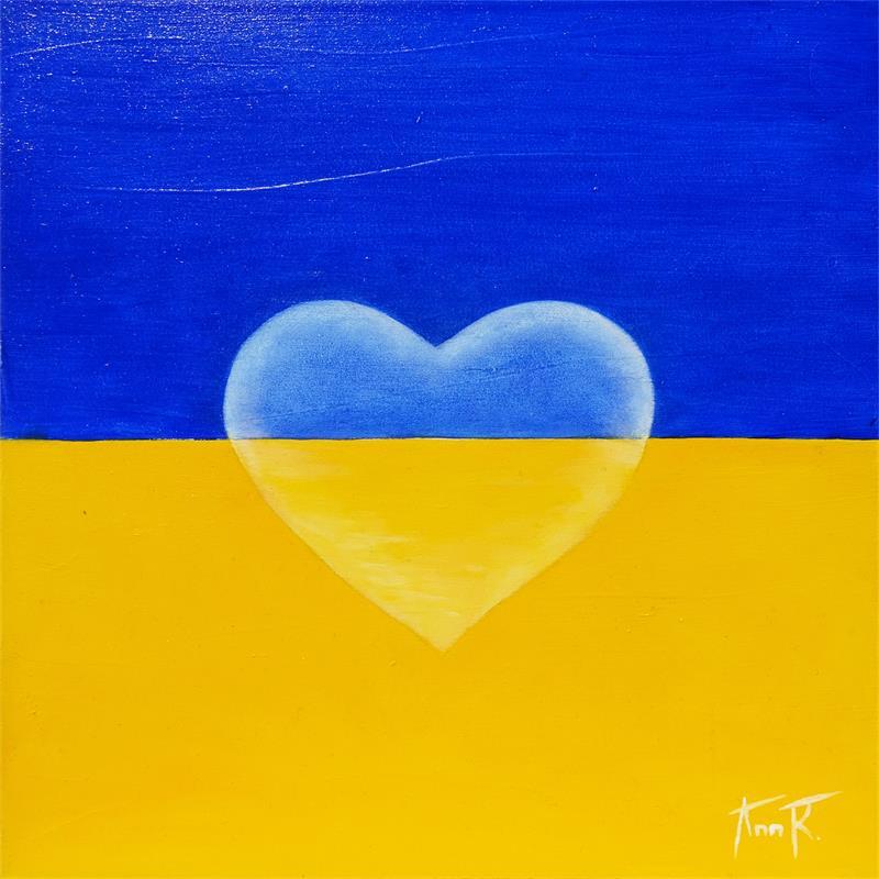 Painting Coeur by Ann R | Painting Figurative Minimalist Wood Oil