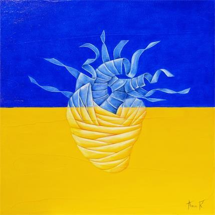 Pintura Heart por Ann R | Pintura Figurativo Aceite, Madera Minimalista