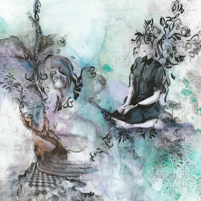 Pintura L'attrape coeur por Bergeron Marie-Josée | Pintura Figurativo Life style Aceite Acrílico