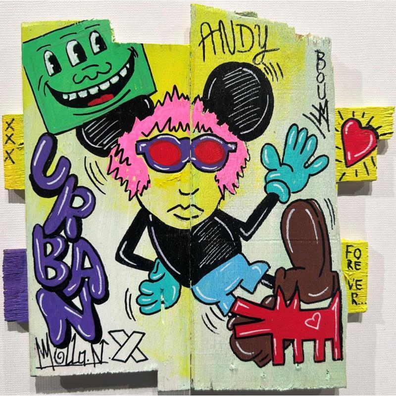 Pintura Andy Hommage por Molla Nathalie | Pintura Pop art Iconos pop Madera