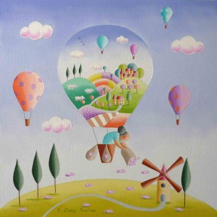Painting Madame Printemps by Davy Bouttier Elisabeth | Painting Naive art Oil Landscapes