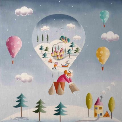 Painting Madame Hiver by Davy Bouttier Elisabeth | Painting Naive art Oil Landscapes
