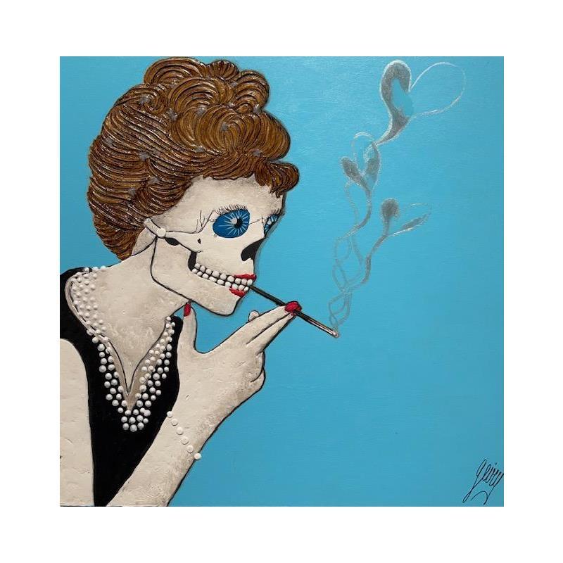 Painting AUDREY by Geiry | Painting Raw art Subject matter Pop icons Wood