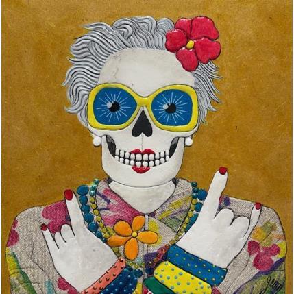 Painting A cool granny by Geiry | Painting Figurative Wood Portrait