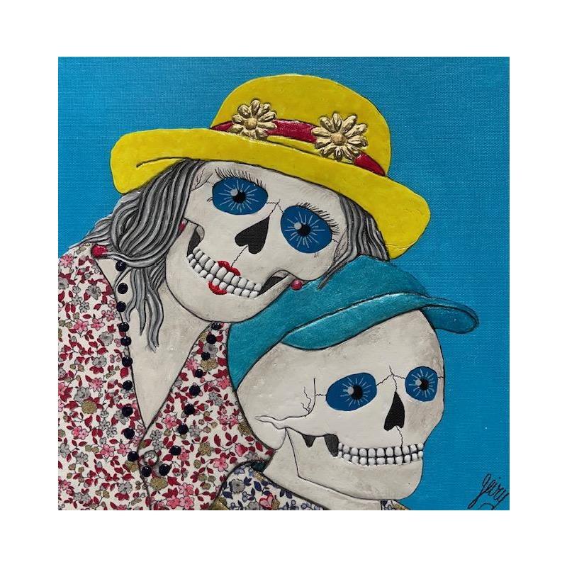 Peinture Alma gemela par Geiry | Tableau Figuratif Matiérisme Paysages Bois