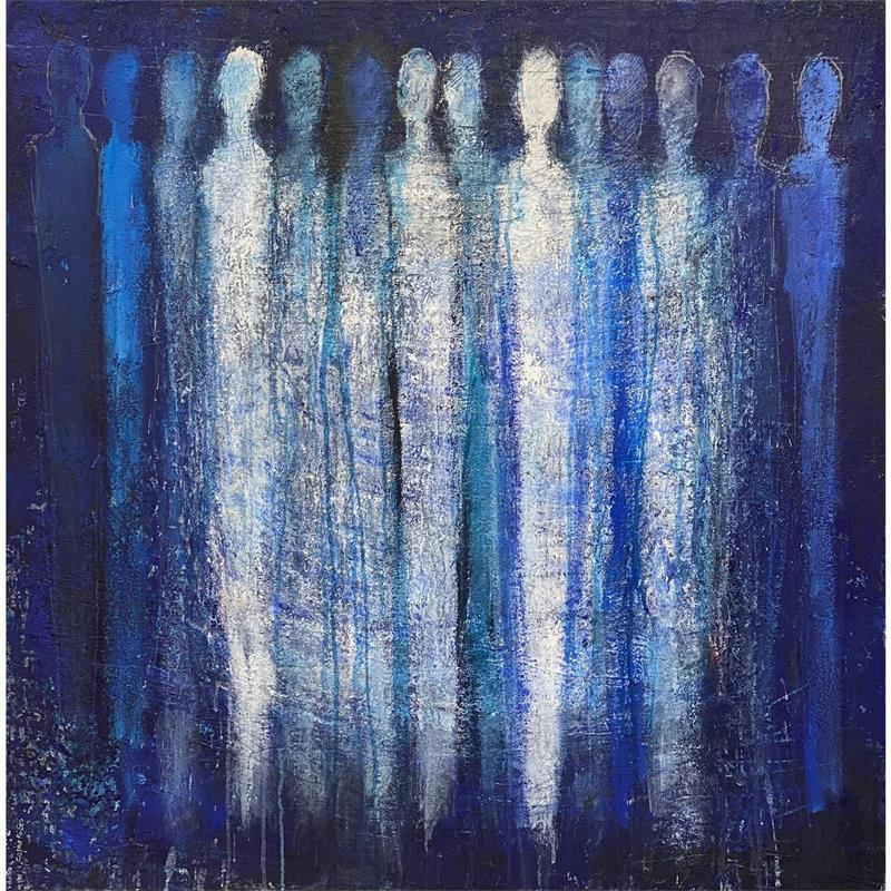 Peinture Chorégraphie à l'opéra  par Rocco Sophie | Tableau Abstrait Scènes de vie Minimaliste Huile Acrylique Collage Sable