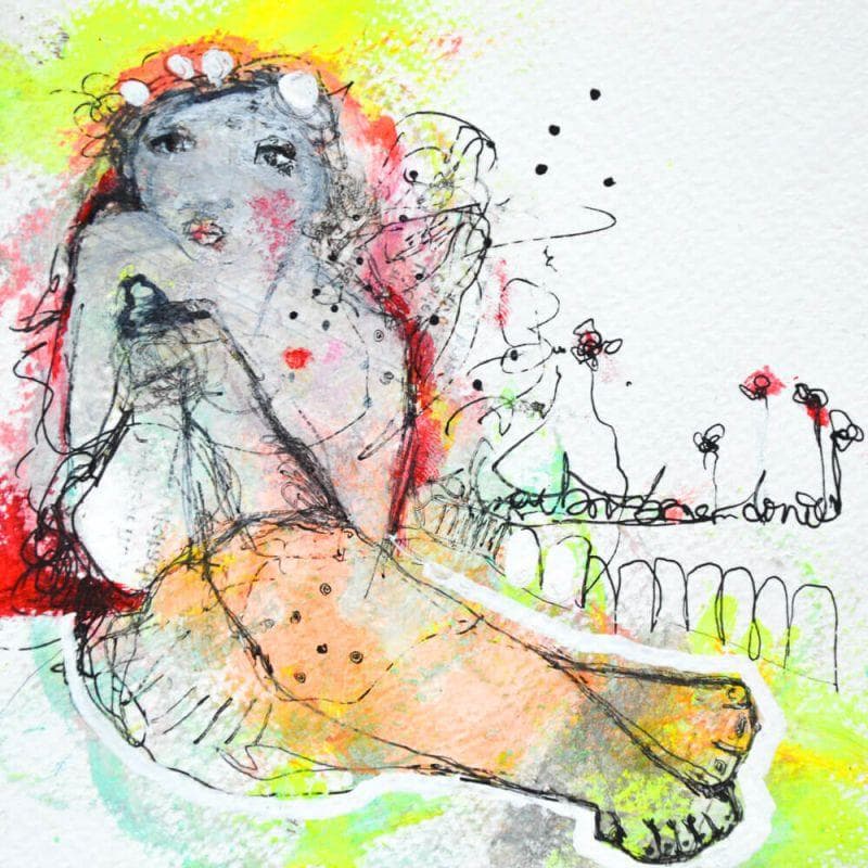 Painting Love it by Boix Bernardini Empar | Painting Raw art Life style Acrylic