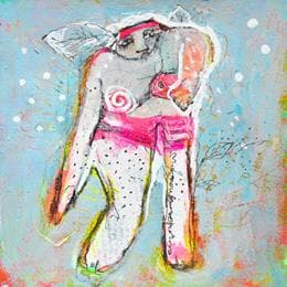 Painting Artista girl by Boix Bernardini Empar | Painting Raw art Acrylic Life style