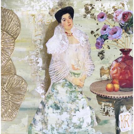 Painting Les roses de Loula by Romanelli Karine | Painting Figurative Acrylic, Gluing Life style, Pop icons