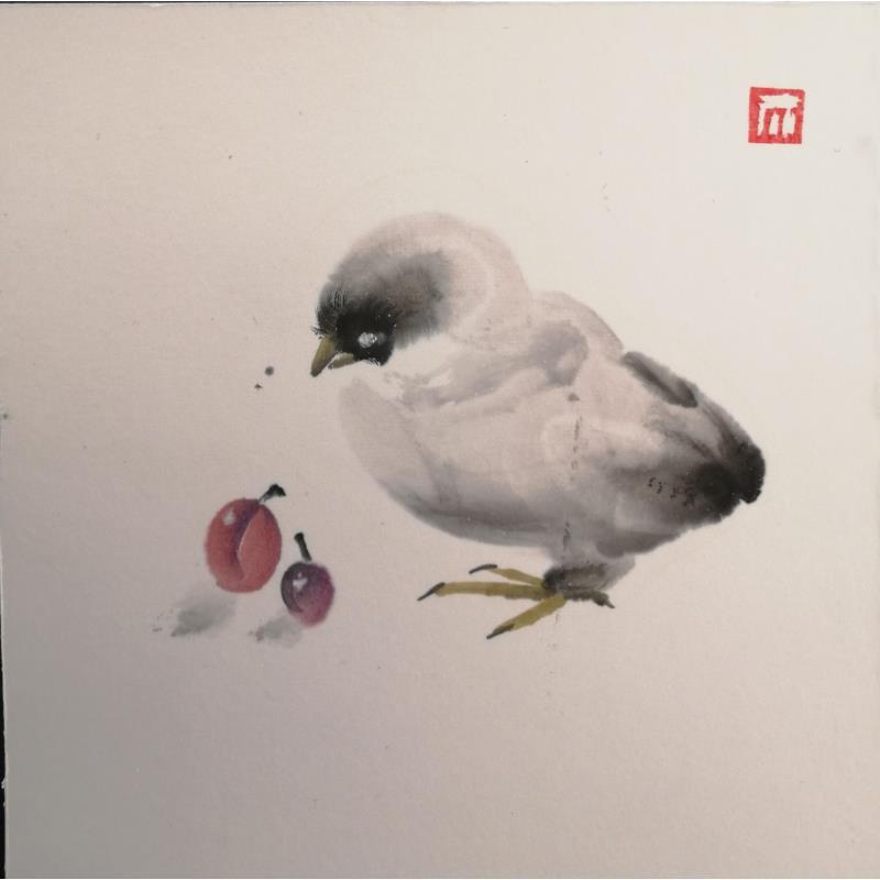 Peinture Les chicks c'est chic 4 par De Giorgi Mauro | Tableau Art Singulier Animaux Noir & blanc