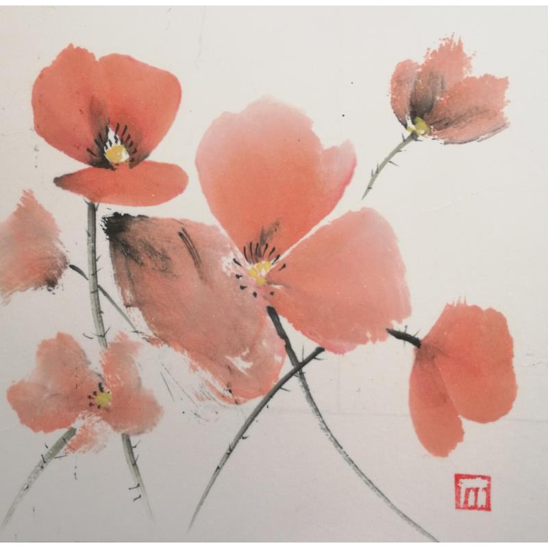 Peinture Poppies 1 par De Giorgi Mauro | Tableau Art Singulier Paysages