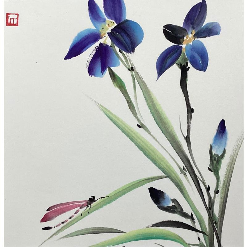 Painting Red Dragonfly by De Giorgi Mauro | Painting Raw art Landscapes