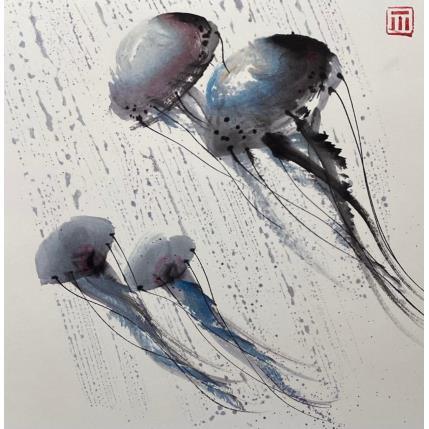 Painting Jelly fish dance1 by De Giorgi Mauro | Painting Raw art Animals