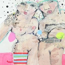 Painting Be there please by Boix Bernardini Empar | Painting Raw art Acrylic Life style