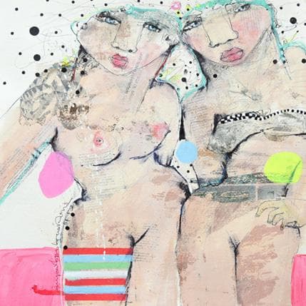 Gemälde Be there please von Boix Bernardini Empar | Gemälde Art brut Acryl Alltagsszenen