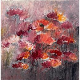 Painting Douceur d'un pré  by Rocco Sophie | Painting Abstract Acrylic, Gluing, Oil, Sand Minimalist, Still-life