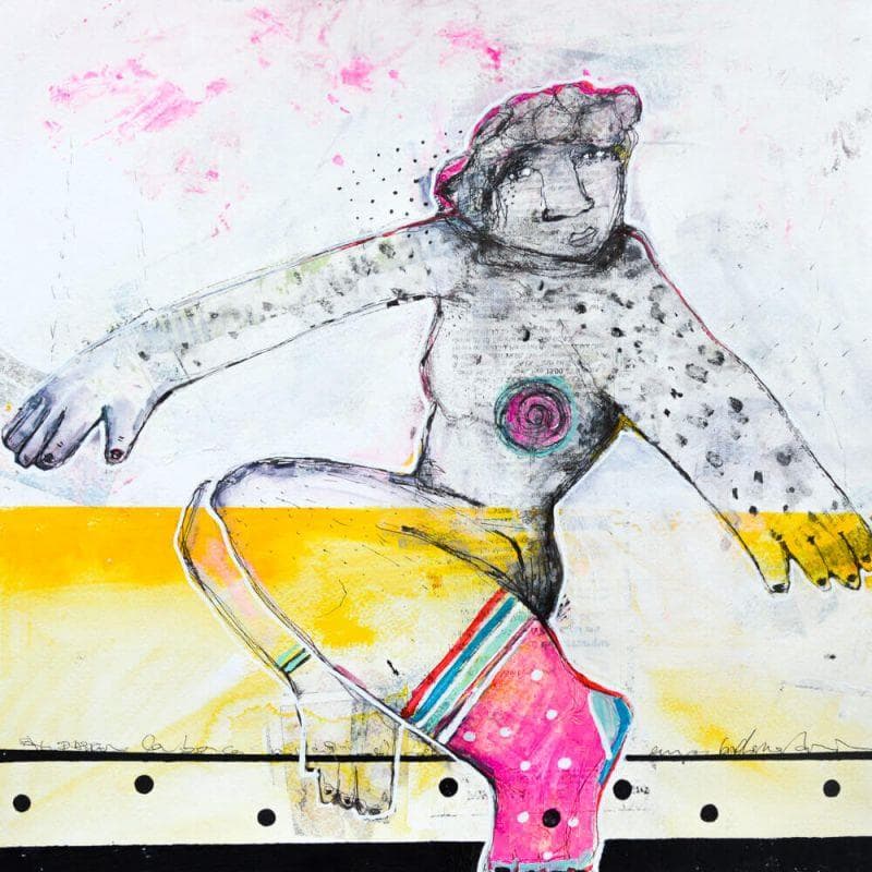 Painting Rayuela by Boix Bernardini Empar | Painting Raw art Life style Acrylic