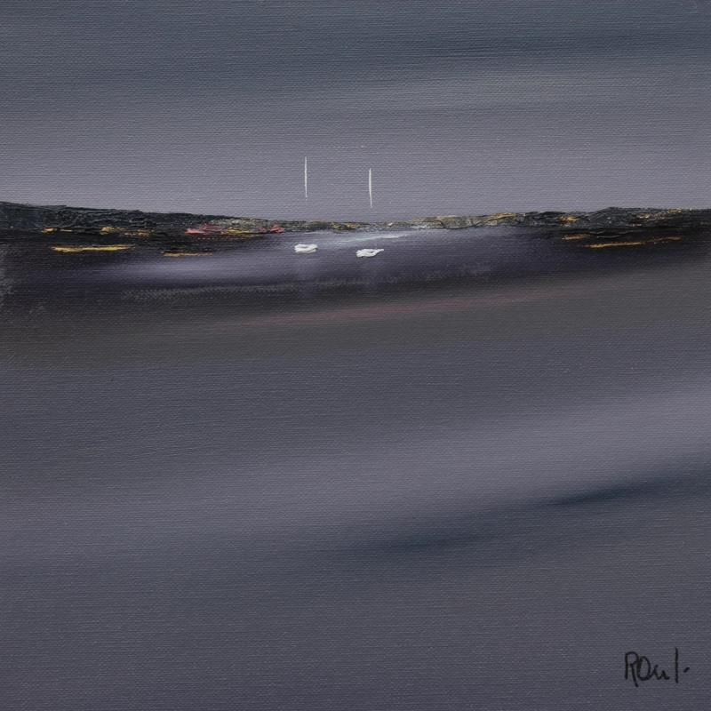 Painting Reflets du soir 42 by Roussel Marie-Ange et Fanny | Painting Figurative Marine Oil