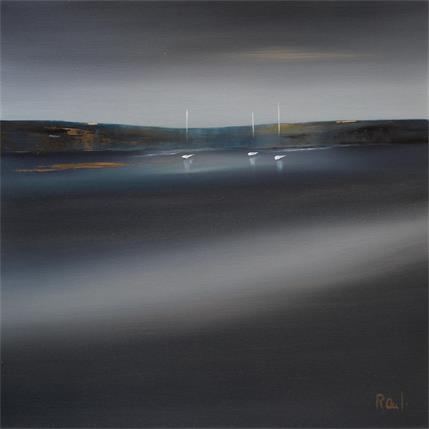 Painting Douceur nocturne 42 by Roussel Marie-Ange et Fanny | Painting Figurative Oil Marine