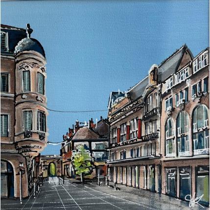 Painting La rue de la Liberté et la porte Guillaume. Dijon by Touras Sophie-Kim | Painting Figurative Landscapes, Pop icons, Urban