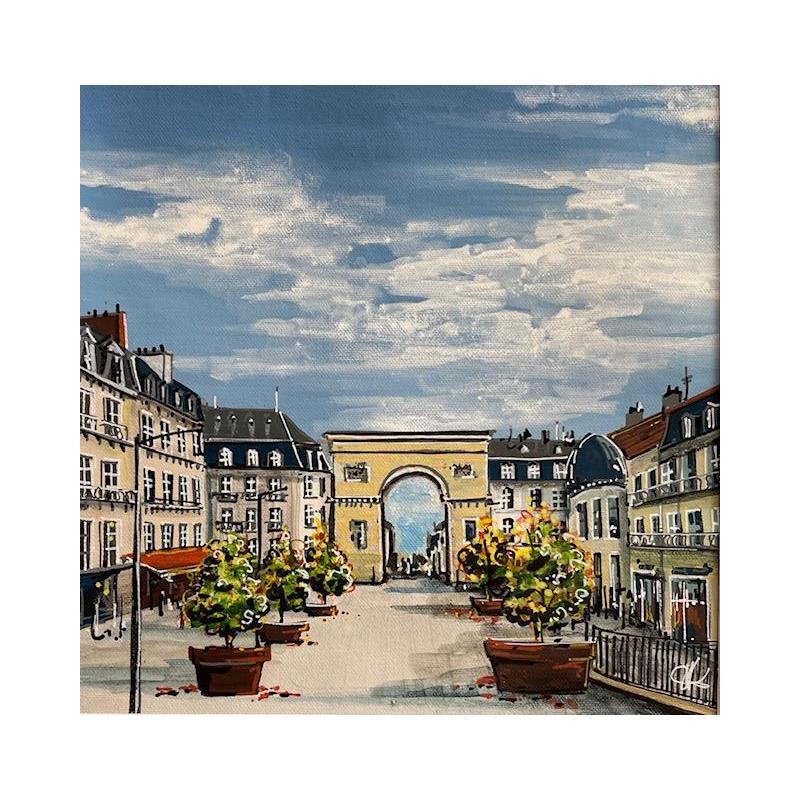 Painting La place de la porte Guillaume à Dijon by Touras Sophie-Kim  | Painting Figurative Landscapes Urban