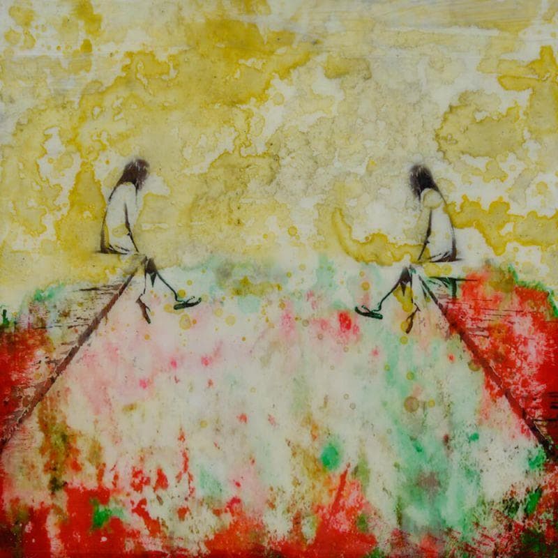 Peinture Unas amigas par Bofill Laura | Tableau Figuratif Scènes de vie Acrylique