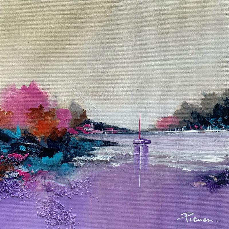 Painting Escapade by Pienon Cyril | Painting Figurative Landscapes Marine Acrylic