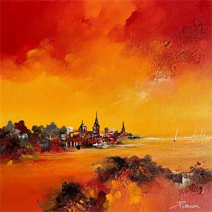 Painting Un soir d’été by Pienon Cyril | Painting Figurative Acrylic Landscapes, Marine