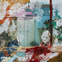 Painting Mots de pierre by Sablyne | Painting Raw art Acrylic Portrait