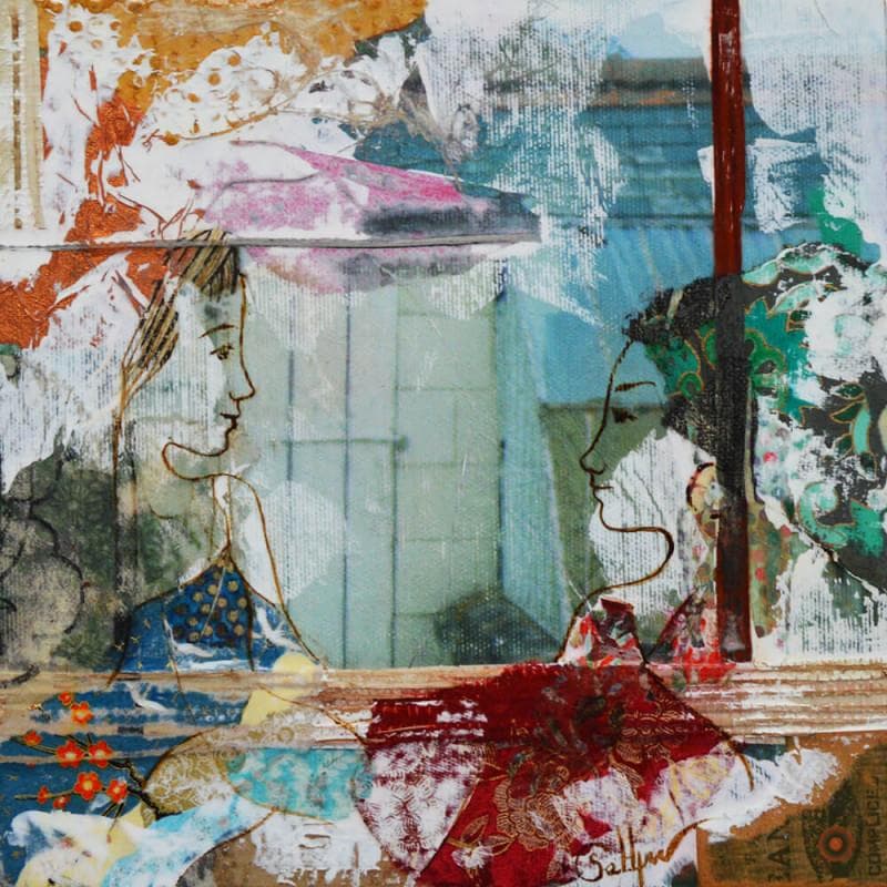 Gemälde Mots de pierre von Sablyne | Gemälde Art brut Porträt Acryl