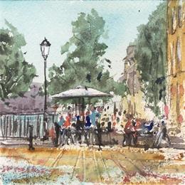 Peinture Troyes n°110 Quai des Comtes de Champagne par Hoffmann Elisabeth | Tableau Figuratif Aquarelle Paysages, Urbain