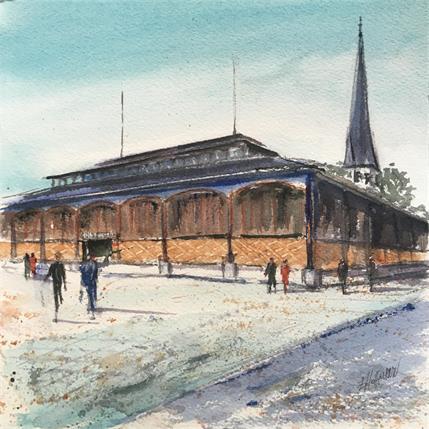 Peinture Troyes n°126 Les halles par Hoffmann Elisabeth | Tableau Figuratif Aquarelle Paysages, Urbain