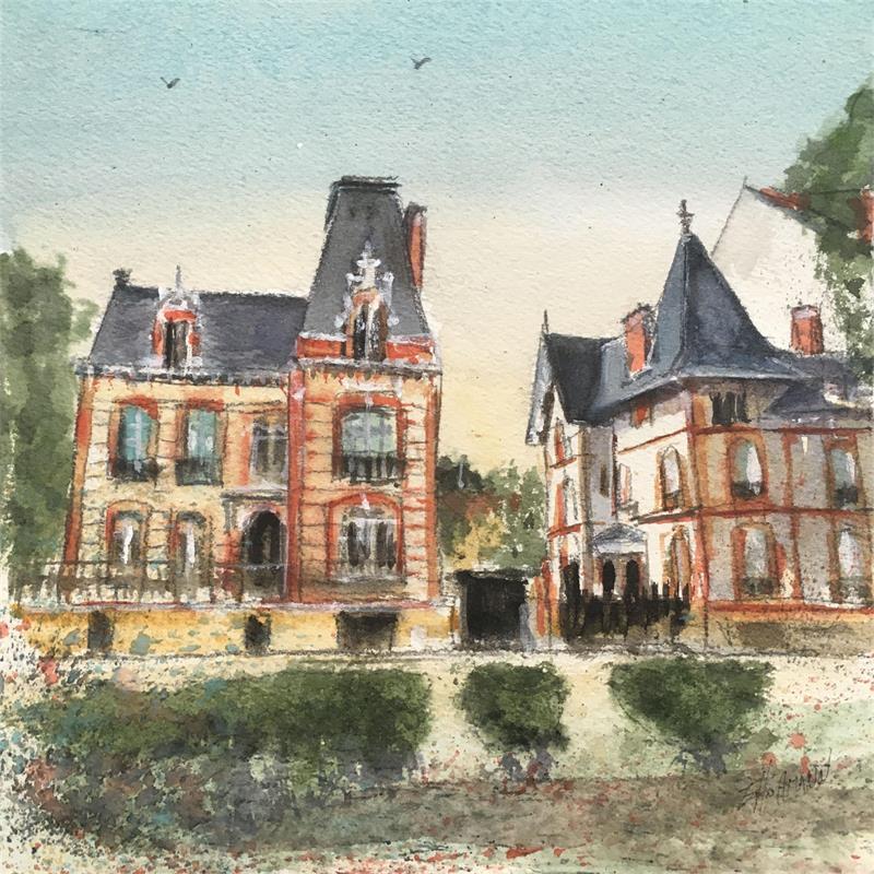 Peinture Troyes n°127 Boulevard Gambetta par Hoffmann Elisabeth | Tableau Figuratif Paysages Urbain Aquarelle