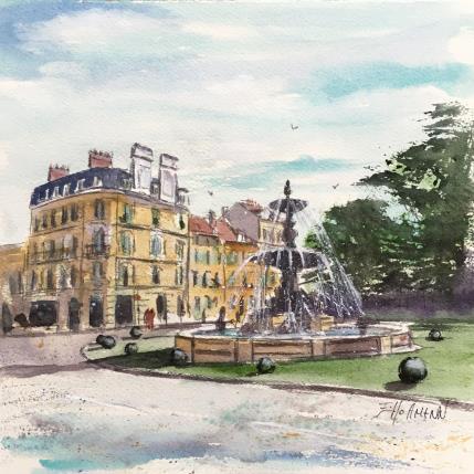 Painting Troyes 134 Fontaine Argence by Hoffmann Elisabeth | Painting Figurative Watercolor Urban