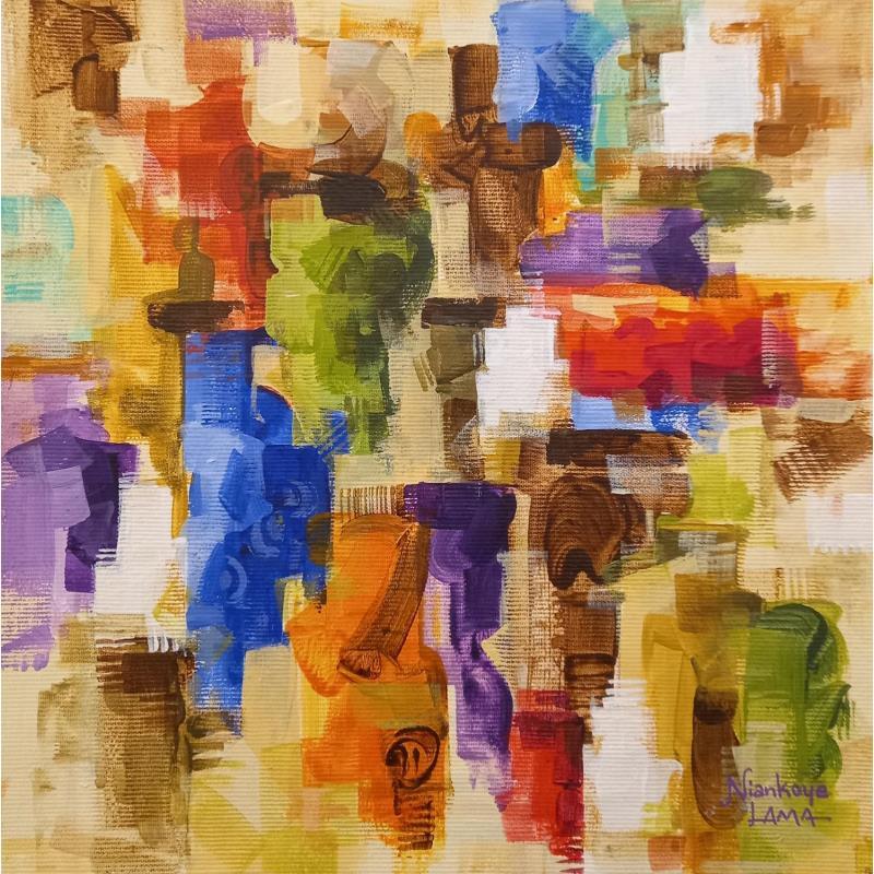 Peinture Couleurs tropicales par Lama Niankoye | Tableau Figuratif Scènes de vie Acrylique