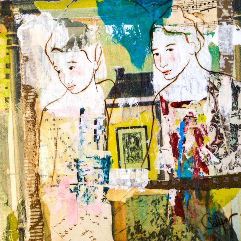 Gemälde Miroir von Sablyne | Gemälde Art brut Porträt Acryl