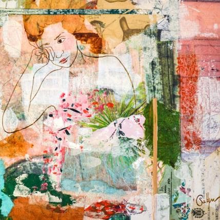 Painting Aux larmes by Sablyne | Painting Raw art Acrylic Portrait