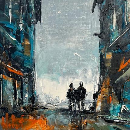 Painting Crepuscule by Hébert Franck | Painting Naive art Oil