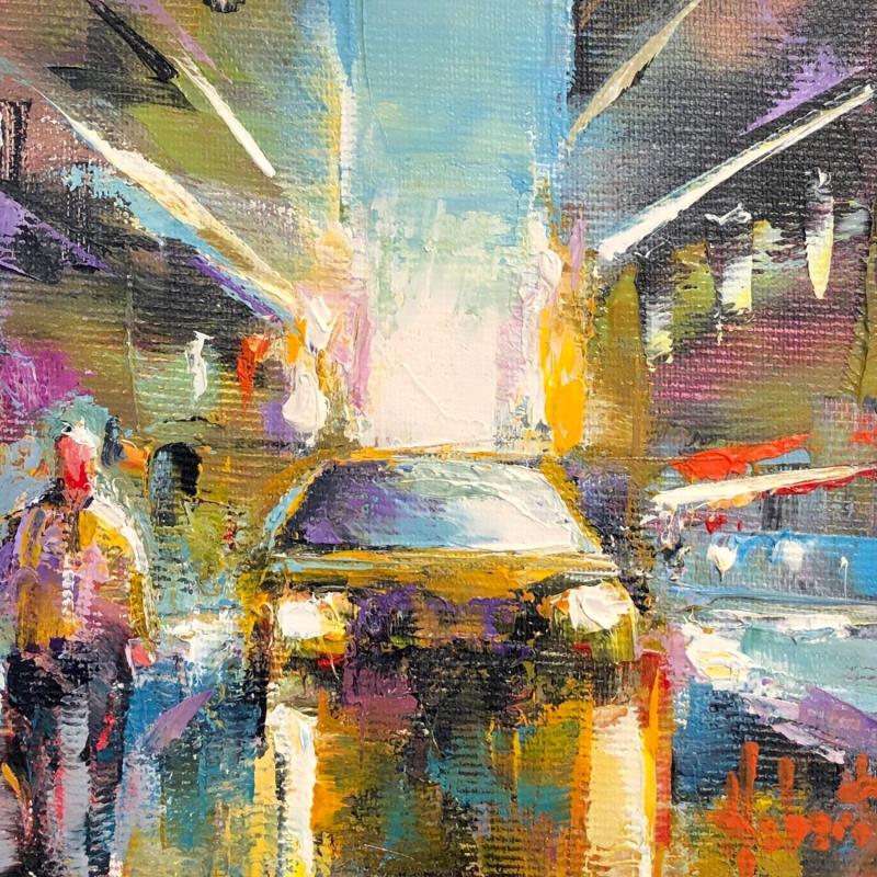 Painting Promenade by Hébert Franck | Painting Figurative Urban Oil