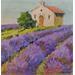 Peinture La chapelle dans le champ de lavande par Arkady | Tableau Figuratif Paysages Huile