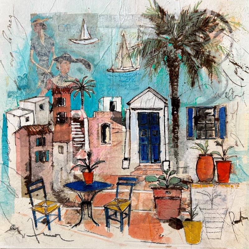 Pintura la douce vie por Colombo Cécile | Pintura Figurativo Paisajes Life style Madera Acrílico Pastel