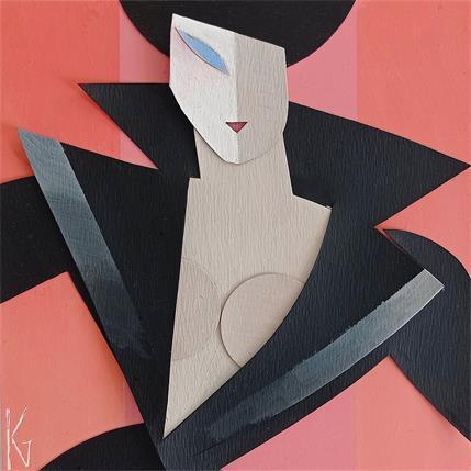 Painting Black smoking by Gustavsen Karl | Painting Naive art Wood Life style