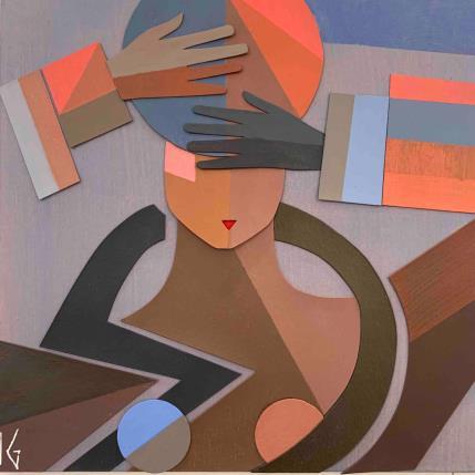 Pintura Naomi por Gustavsen Karl | Pintura Figurativo Cartón, Collage, Madera Iconos pop, Retrato