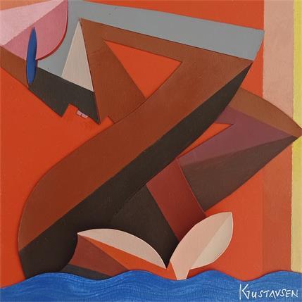 Painting La baigneuse noire by Gustavsen Karl | Painting Subject matter Cardboard, Gluing, Wood Life style, Marine, Nude, Pop icons